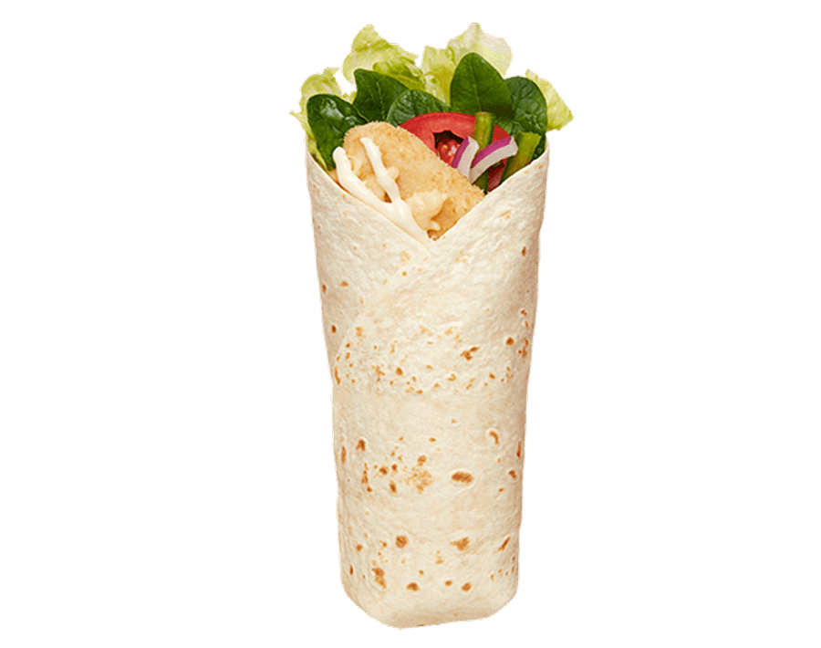 Subway® Chicken Schnitzel Wrap with schnitzel & salad.
