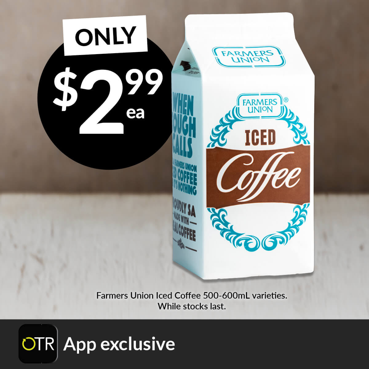 SHOP Farmers Union Iced Coffee for $2.99ea, OTR App Exclusive