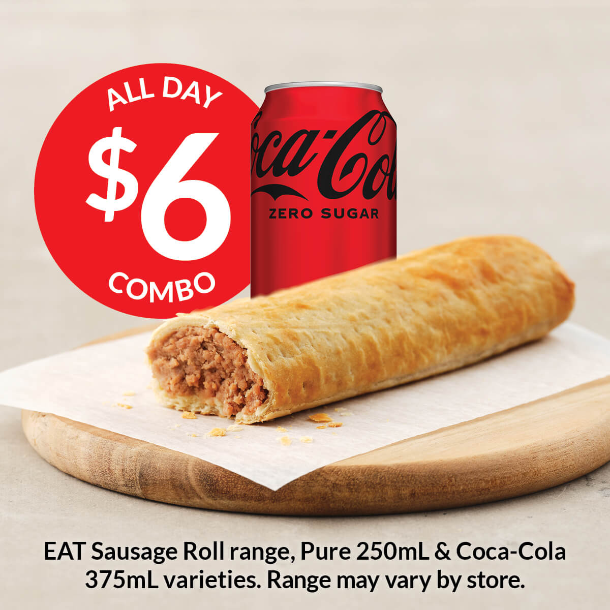 $6 EAT Sausage Roll Combo