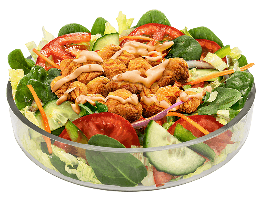Subway® BBQ Southern Style Chicken Salad with crumbed chicken pieces.