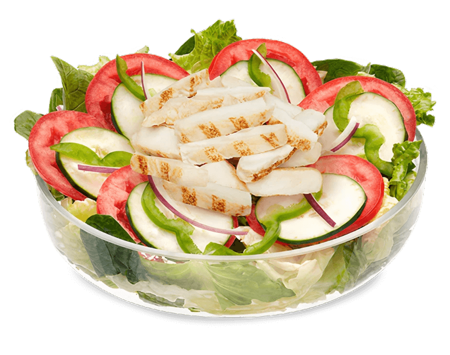 Subway® Chicken Strips Salad with chicken breast strips.