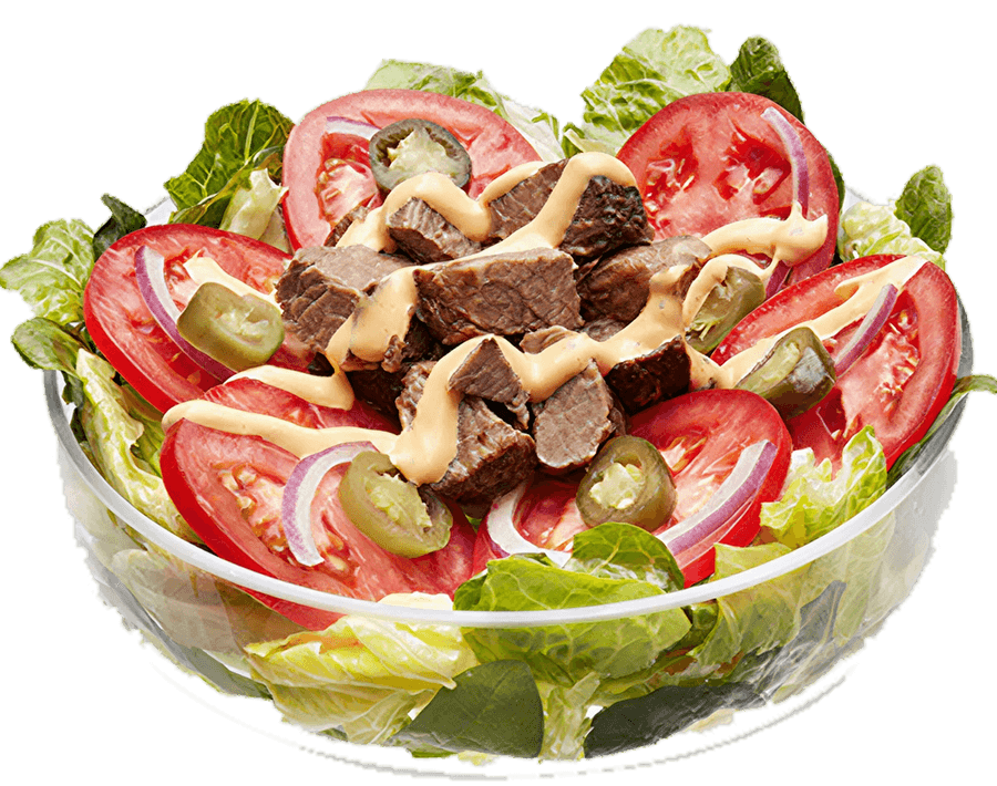 Subway® Chipotle Steak Melt Salad with diced beef steak and chipotle southwest sauce.