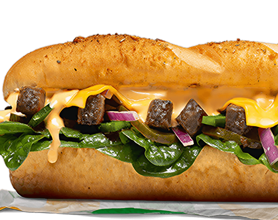 Subway® Chipotle Steak Melt Sub with diced steak & chipotle southwest sauce.