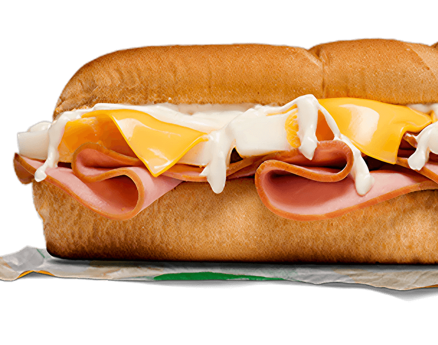 Ham Egg & Cheese Sub – ham, poached egg, Old English cheese, and mayo on toasted white bread