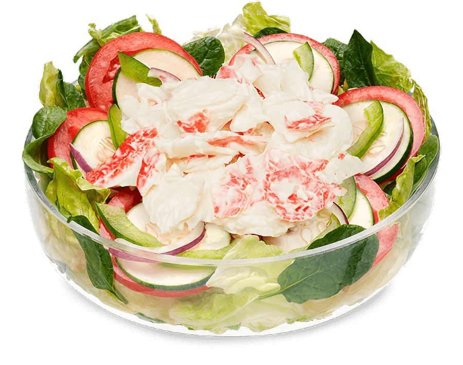 Subway® Seafood Sensation Salad with seafood chunks and creamy mayo.