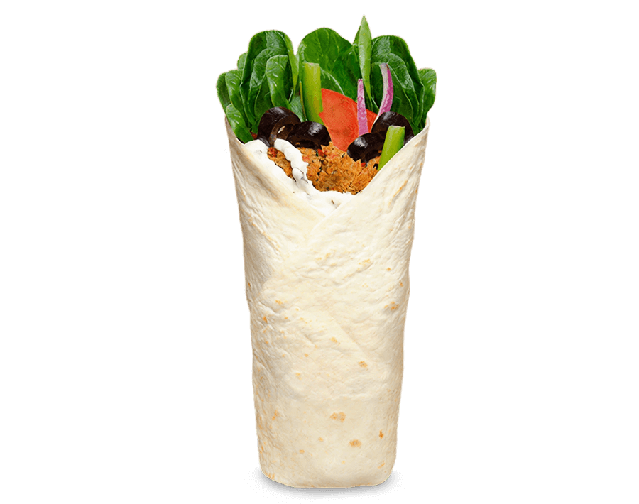 Subway® Smashed Falafel Wrap with falafel & garlic aioli.