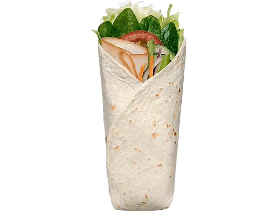 Subway® Turkey Wrap with turkey slices & honey mustard.