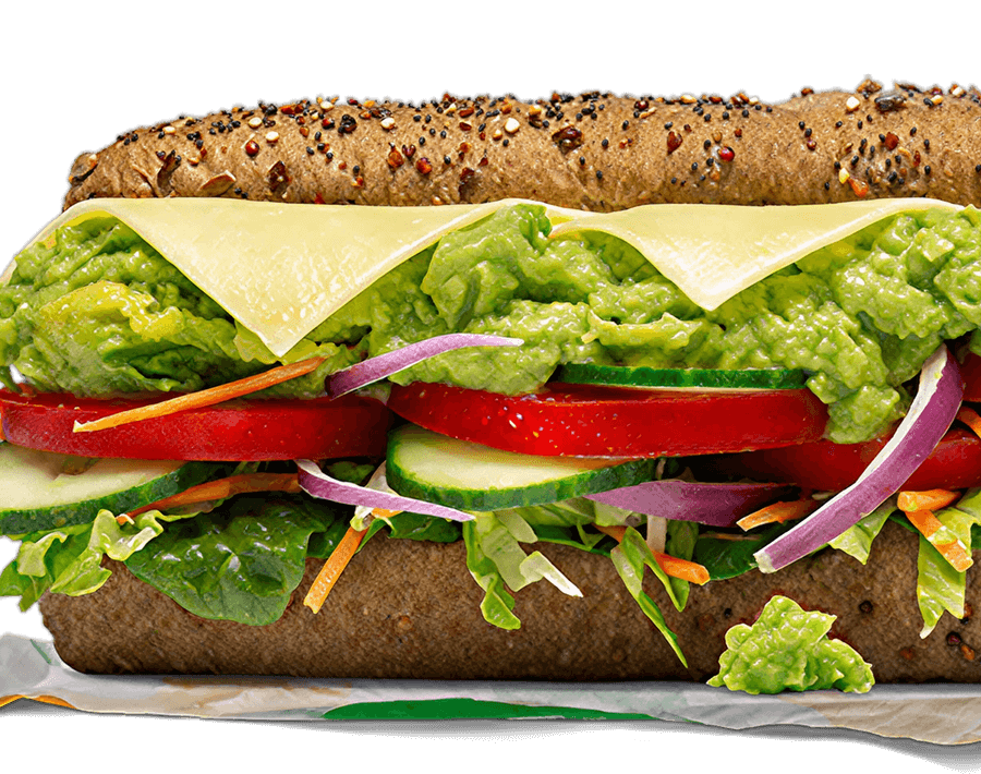 Subway® Veggie Delite® with Avo Sub with avocado & fresh salad.