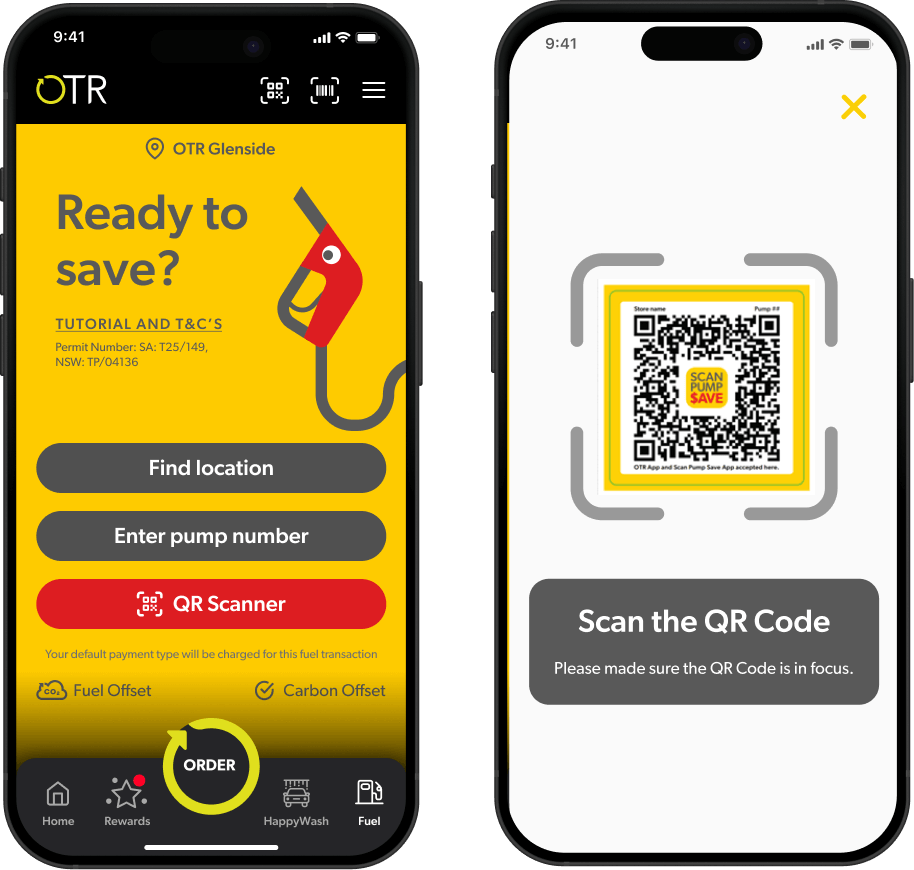 Simply scan the QR code on the pump or enter the pump number manually in the app.