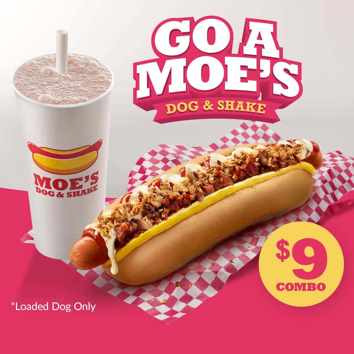 Moes Go A Moes $9 Loaded Dog & Shake OTR App
