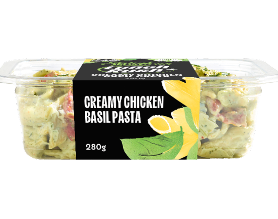 Creamy Chicken Basil Pasta Salad