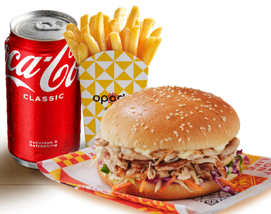 Pulled Chicken Burger Meal