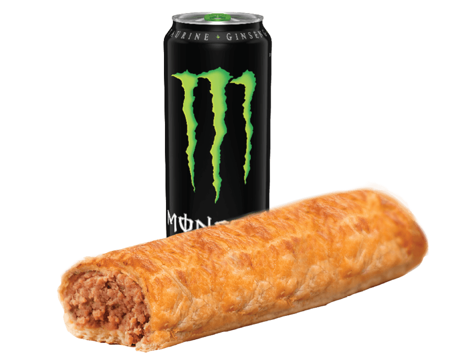 EAT Sausage Roll & Monster 500mL or Coke 600mL $7