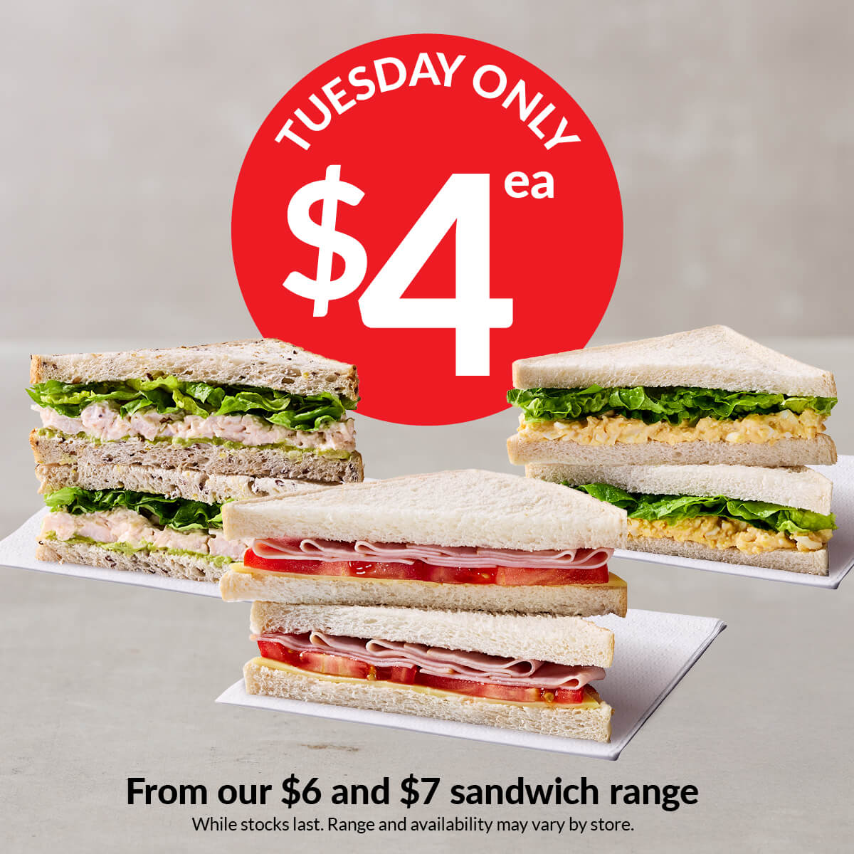 EAT Tuesday $4 Sandwiches