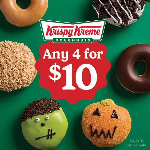 R10 2025 Krispy Kreme Assorted 4 Pack $10 - OTR Website Tile 500x500px FINAL
